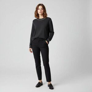 Zaket & Plover Womens Size Small Crew Neck Cashmere Blend Stitching Grey Sweater